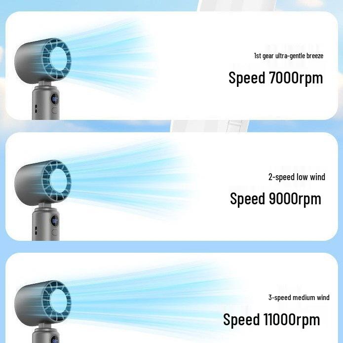 High-Speed Portable Handheld Cooling Fan with Long Battery Life