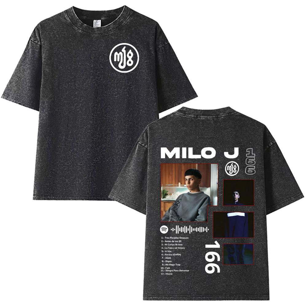 Rapper Milo J New Album Merch Mens Womens Clothing Loose Vintage Washed T Shirt Aesthetic Short Sleeve Tshirts Unisex