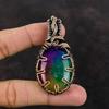 Rainbow Solar Quartz Druzy Pendant Copper Wire Wrapped Pendant Handmade Pendant Gemstone Jewelry Gift For Mother Very Pretty Copper Jewelry