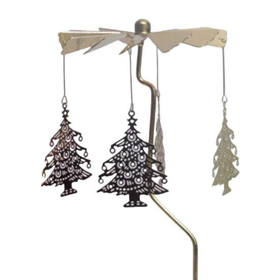 Spinning Candle Holder with Tray Stainless Steel Rotating Golden Carousel Tea Light Candle Stand Table Centerpiece Party Decoration