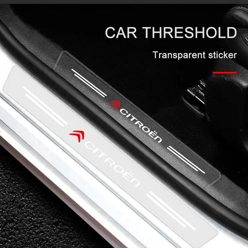4pcs Car Threshold Sticker Scratch Resistant Transparent Film Protector For Citroen C1 C2 C3 C4 C5 C6 C8 C4L DS3 DS4 DS5 LS DS6 Picasso