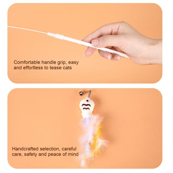 Интерактивная дразнилка для кошек, игрушка для кошек с перьевой рыбкой, сменные дразнилки, вращающееся на 360 градусов основание в виде утки, съемная дразнилка