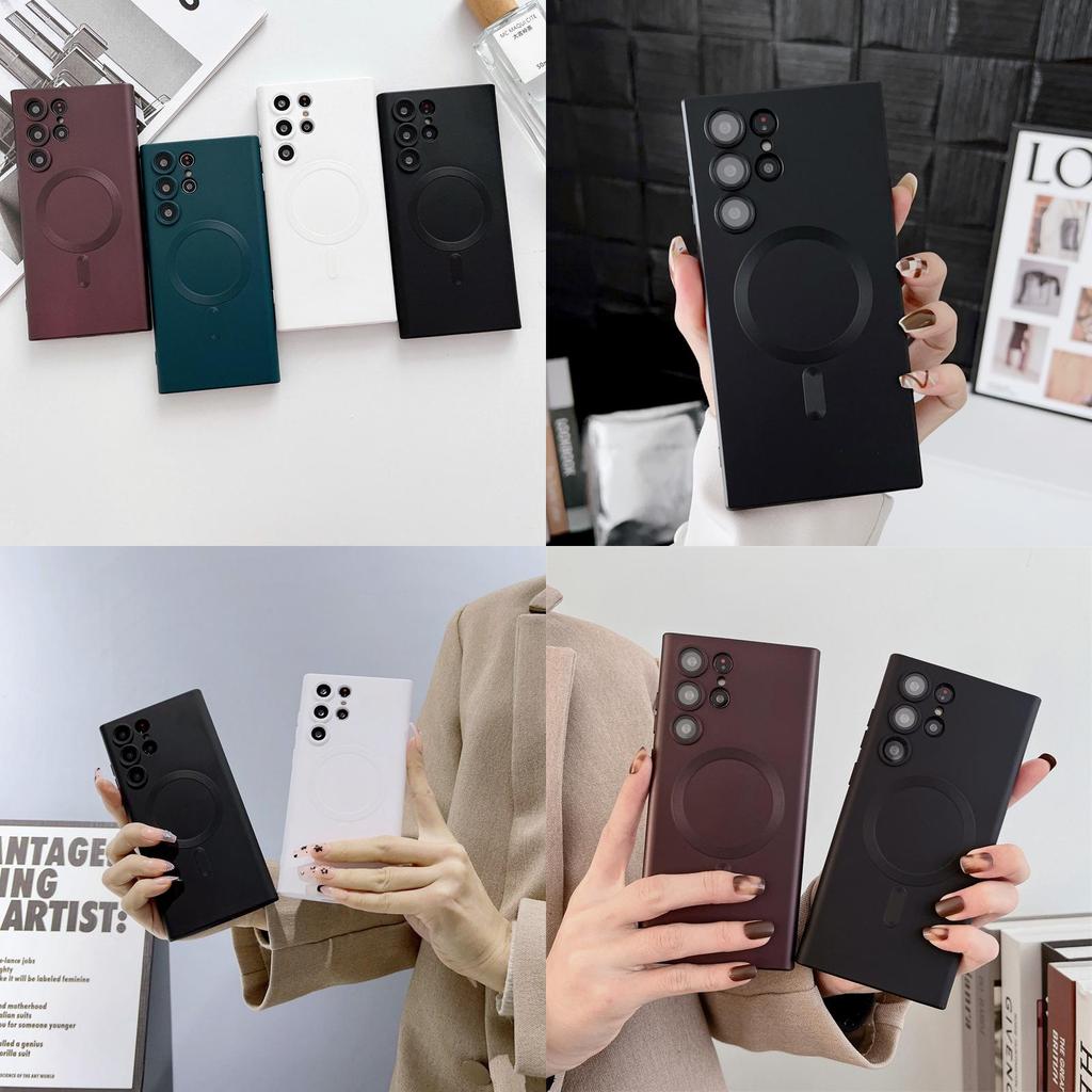 Магнитный мягкий чехол для Samsung S21 Ultra с матовой поверхностью и ударопрочностью для элегантной защиты