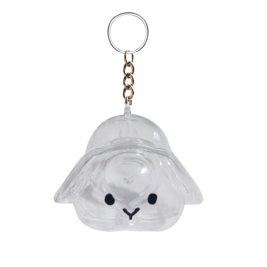 Шарм-брелок для сбора собачьей шерсти Прозрачная капсула для хранения шерсти питомца Памятный кролик Бутылочка-шарм для сбора шерсти питомца с кольцом для ключей Подарок для