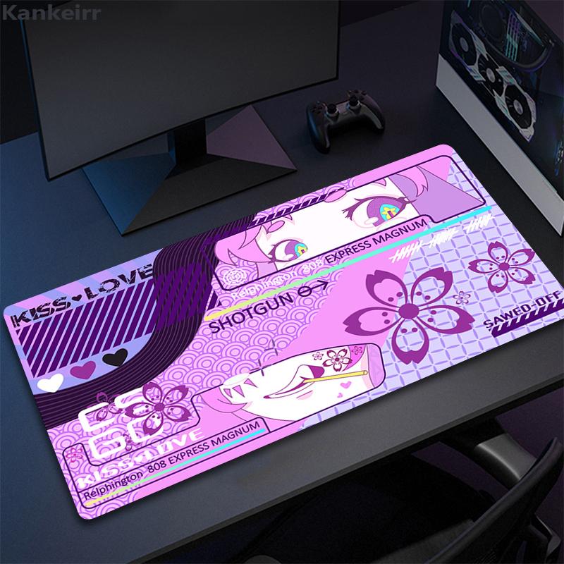 CSGO Anime Kawaii Pink Large Mouse Pad Gamer Mousepad Office Accessories for Deskmat Game Keyboard Pads xcm Locking Edge Mat