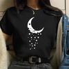 Moons Graphic Print T Shirt Women Men Fashion Spaceman T Shirt 90s Vintage Harajuku Short Sleeve Plus Size T Shirt Unisex