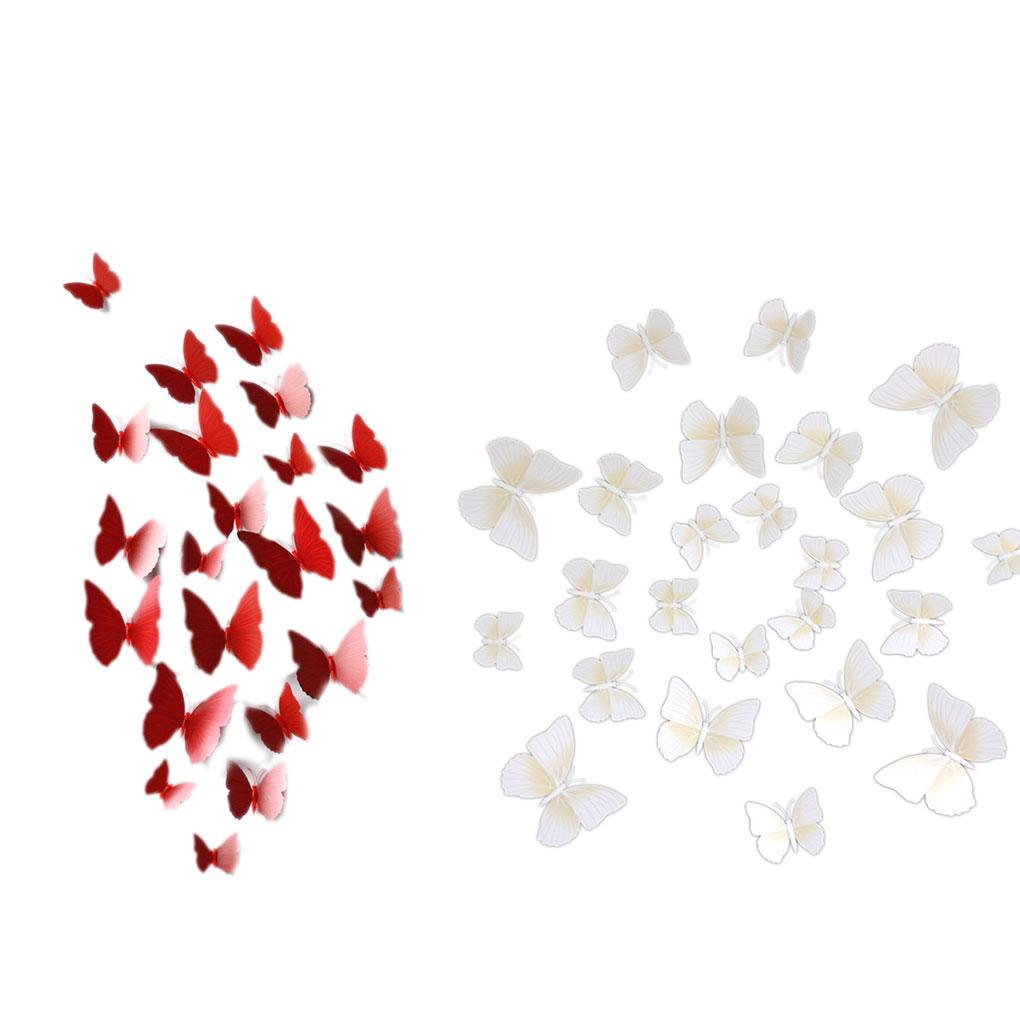 12pcs 3D Lifelike Brooch Butterfly Curtain Decor Wedding Decoration Refrigerator Ornaments