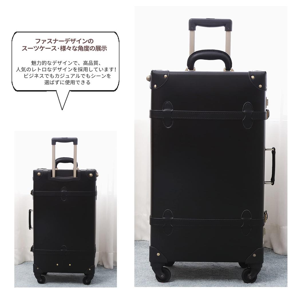 Suitcase Ultra Lightweight Carry Retro Carry Bag for Business Trips and School Trips Size [urecity] Set, Case, Trunk, Stylish, Cute, Pink, (Black,