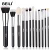 Black Makeup Brushes Set Professional Natural Goat Hair Brushes Foundation Powder Contour Eyeshadow Make Up Brushes