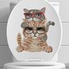 Cute Animal Wall Decals Creative Dog and Cat Cartoon Stickers for Waterproof Bathroom Toilet Seat
