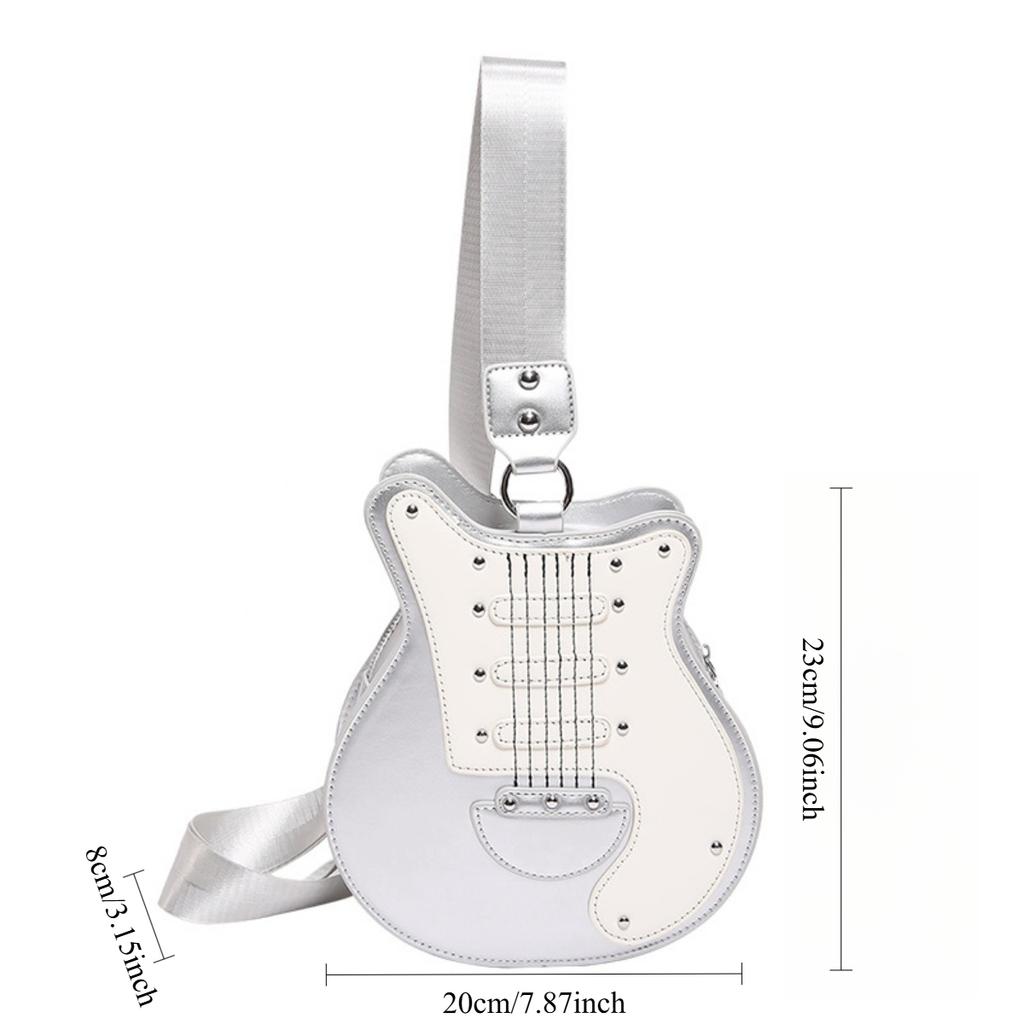 Сумка через плечо в форме гитары, креативная сумка из искусственной кожи с застежкой-молнией, сумка через плечо для девочек и женщин