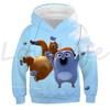 Children's Sunlight Grizzly Bear Hoodies Kids Casual Sweatshirts Boys and Girls Tops Grizzy and the Lemmings Pullovers Autumn