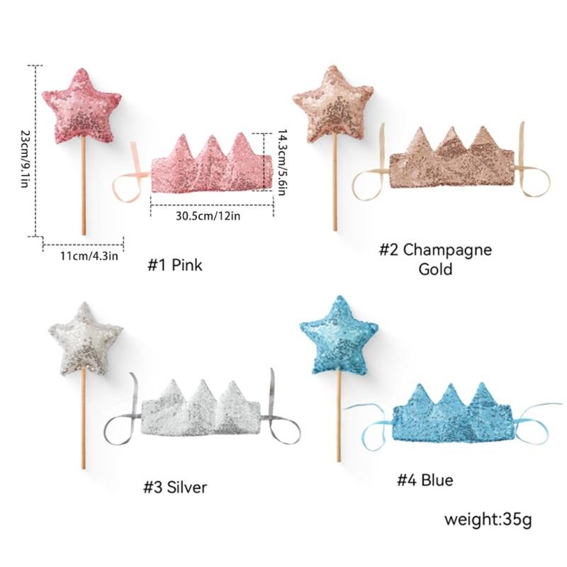 Children Birthday Party Headband Dazzlings Wand Kids Birthday Party Accessories for Children Birthday Celebrations Gift