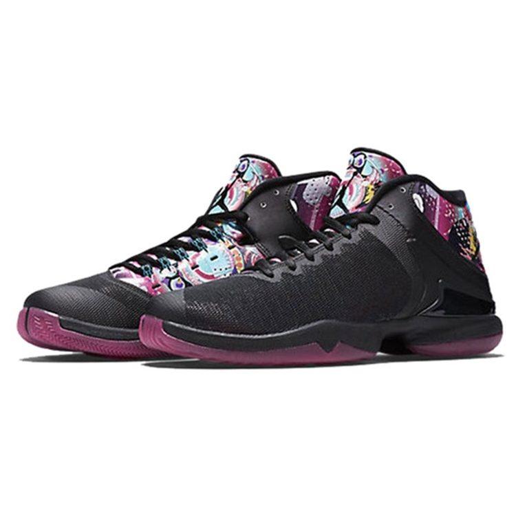 Jordan Super.Fly 4 PO CNY Нескользящие Легкие Нескользящие Легкие Средние Баскетбольные Кроссовки Мужские Черно-Фиолетовые 840476-060