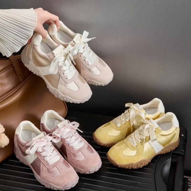 7Cm Inner Height Increase Ballet Training Shoes Women'S Shoes Summer Satin Platform Sports Casual Forrest Gump Shoes