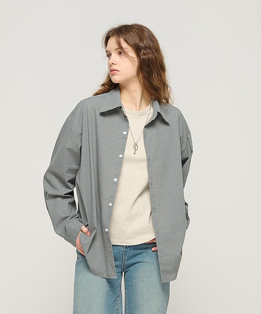 CARGOBROS FOR WOMAN Wrinkle-Free Simple Check Shirt (Khaki Gray)