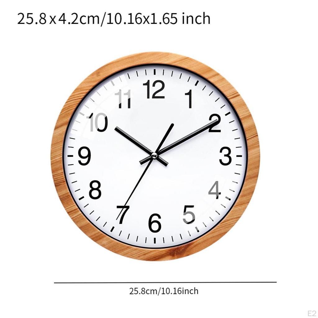 Round Wall Clock Hanging Minimalist Ornament Silent for Dining Room Bedroom