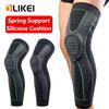 OLIKEI Full Leg Knee Brace Anti-collision Silicone Compression Knee Sleeve Spring Fixation Knee Pads Relief Pain Long Sports Knee Support