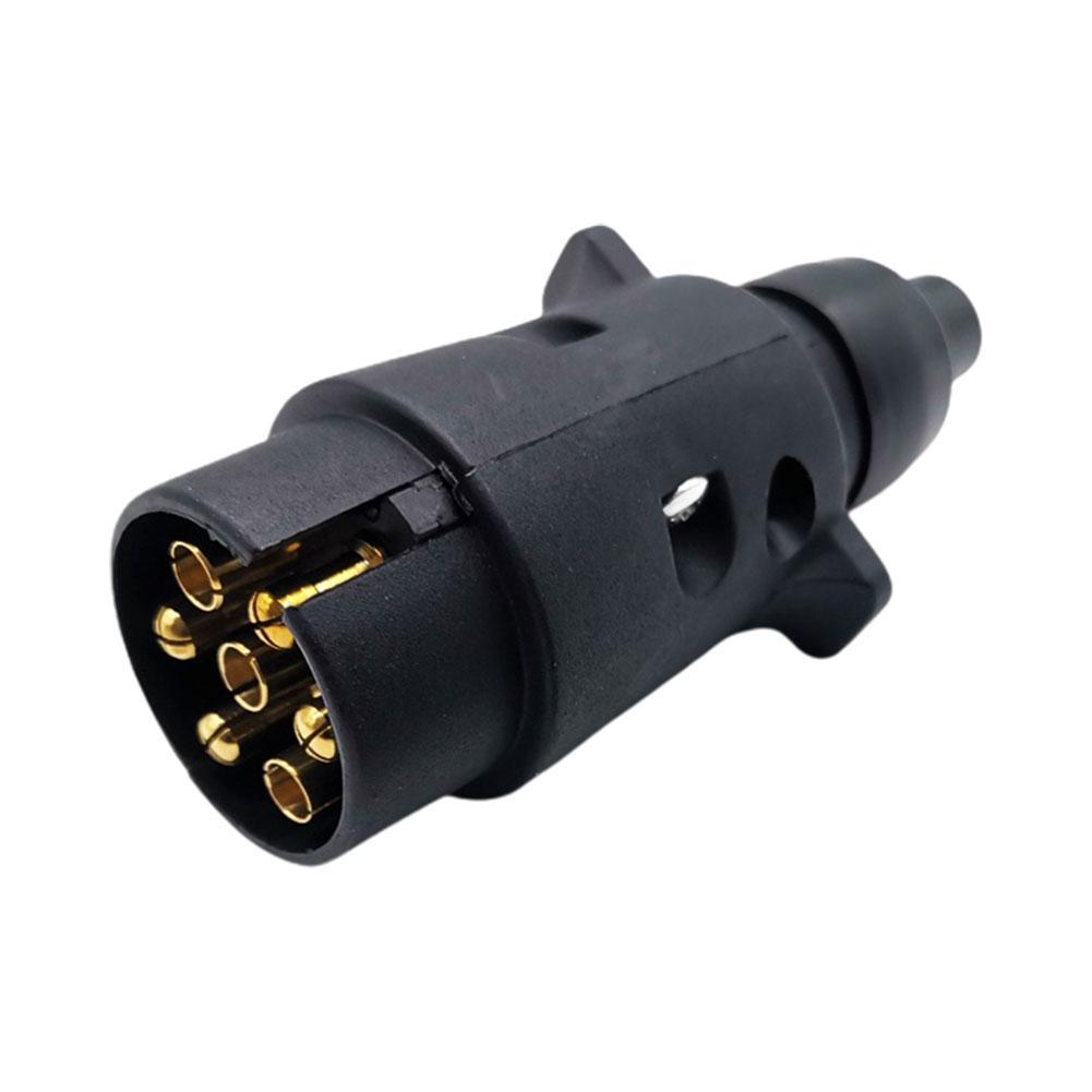 12V 7 Way Round Standard European Car Plug Connector 7 Pin Socket Plugs For Trailers RVs Waterproof Plugs Socket Plastic Ad T3E9
