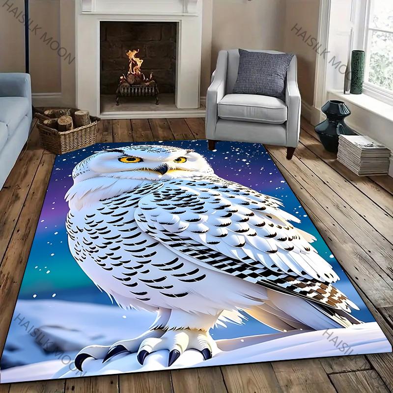1PC Dark Style Owl Printed Carpet New Release! Rug for Living Rooms Bedrooms, Office Areas, Durable Machines Washable Mat Gifts
