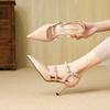 Spring and Autumn New Temperament Pointed Head Thin Heel High Heels Fashion Bag Head Empty Red Sole Shoes Bow Women