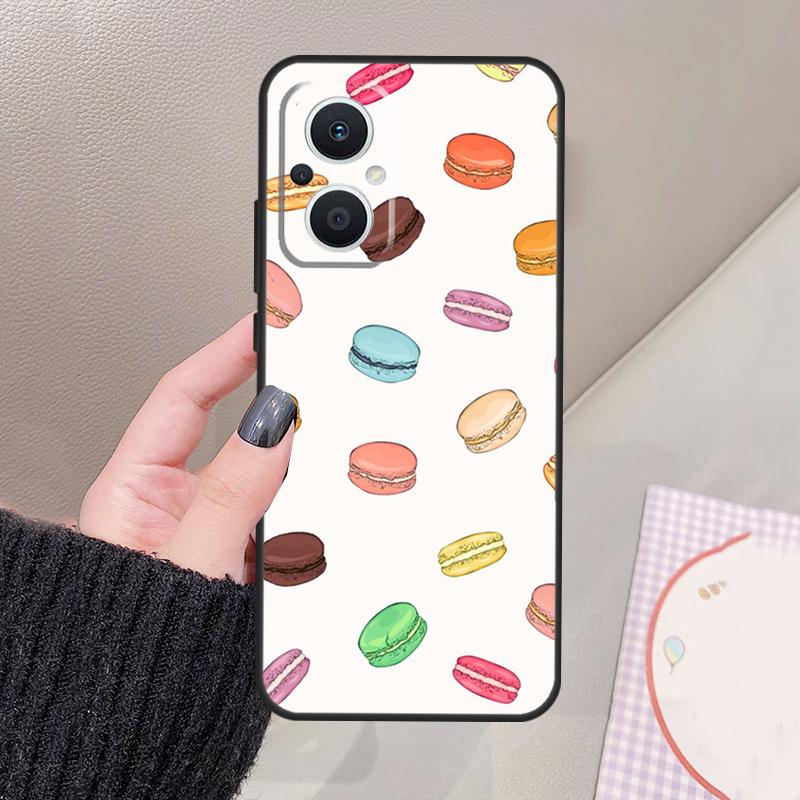 Macarons Cake Dessert Funda For OPPO Reno 10 11 12 13 14 Pro 8 7 Lite 11F 12F 13F 14F OPPO Find X8 X5 X6 X9 Pro Case