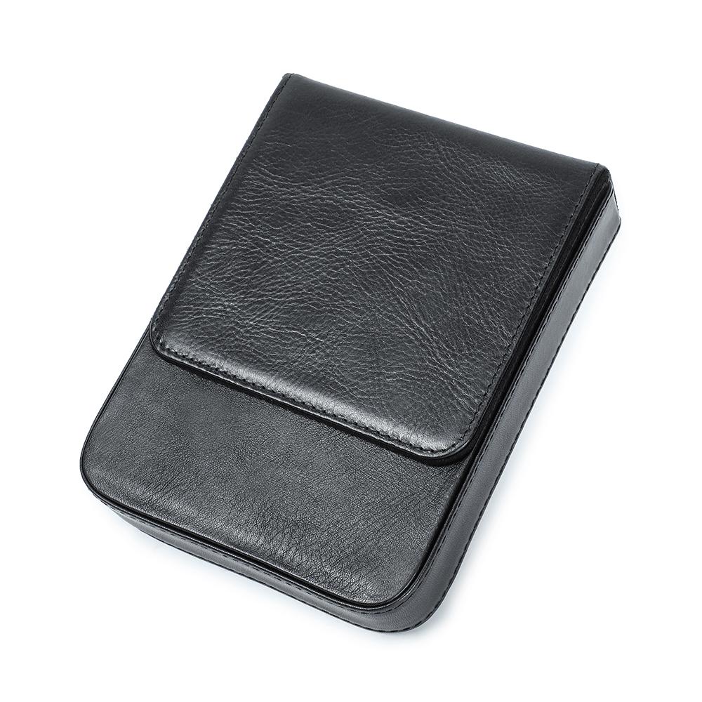 Luxury Genuine Leather 6 Slots Pen Case With Removable Pen Tray Holder Pencil Case Office School Supplies Pouch Creative Gift