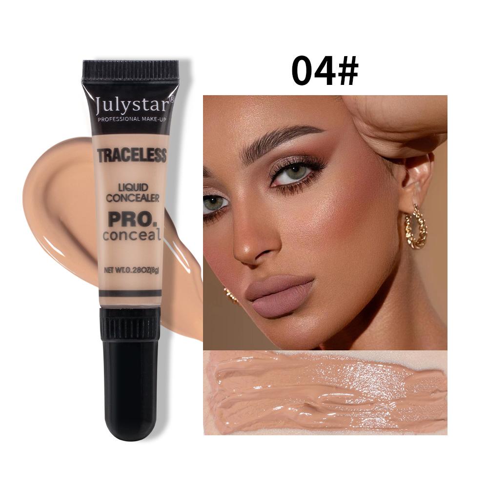 JULYSTAR Waterproof Concealer Facial Makeup Foundation Black Eye Circles Covering Liquid Foundation Oil Control Sweat Prevention