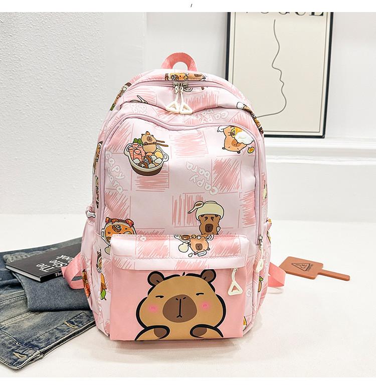 Рюкзак с принтом капибары, уличный, большой вместимости, дорожная сумка, школьный рюкзак, студенческий