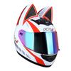 Capacete Casque Moto Motorcycle Full Face Helmet Women Moto Ear Helmets Personality Motorbike Helmet Cat Ear Helmet Motocross