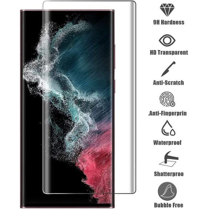 Закаленное Стекло для Samsung Galaxy S22 Ultra [Набор 2 шт.] Прозрачный 3D Изогнутый Защитный Экран