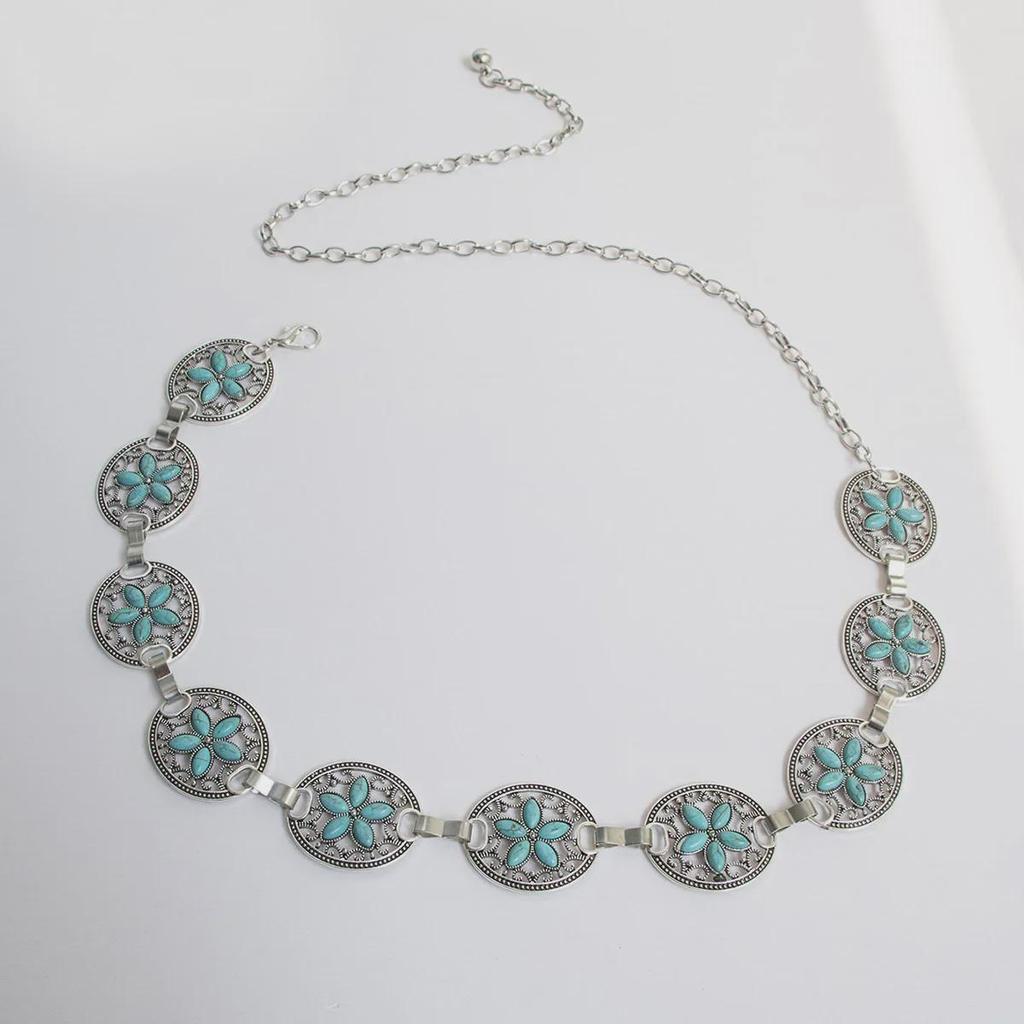 High-End Bohemian Turquoise Waist Chain for Women - Retro Style