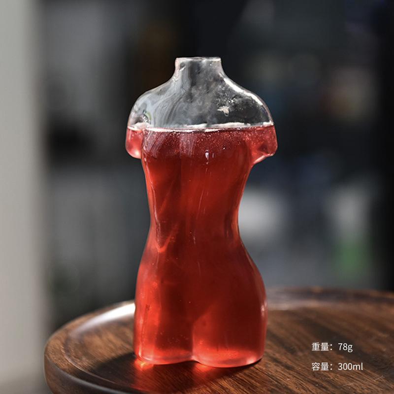 Creative beautiful woman beer glass woman body art glass bubble cup cocktail glass bar personality wine glass