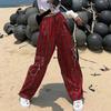 Checked Trousers Women Japanese Streetwear Punk Cargo Pants Women Hippie Chain Harajuku Indie Y2K Aesthetic Hip Hop