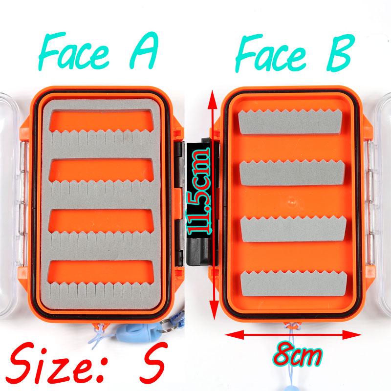 1PCS 2 Layer Fly Fishing Pocket Box Waterproof Case for Nymph Dry Wet Flies Trout Carp Salmon Fishing Fly Box S L
