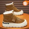 Мужские зимние теплые ботинки на шнуровке, ботинки из искусственной замши, короткие ботинки с нескользящей подкладкой из искусственного меха, спортивная обувь для походов и прогулок для мужчин