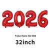 2026 Large Foil Number Balloons Set: 32'' & 40'' for New Year's Celebrations