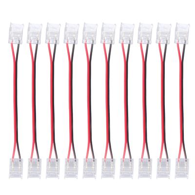 10 шт. COB разъем для светодиодной ленты 2Pin PC материал ширина 10 мм двухголовый удлинитель для подключения полоски к полоске
