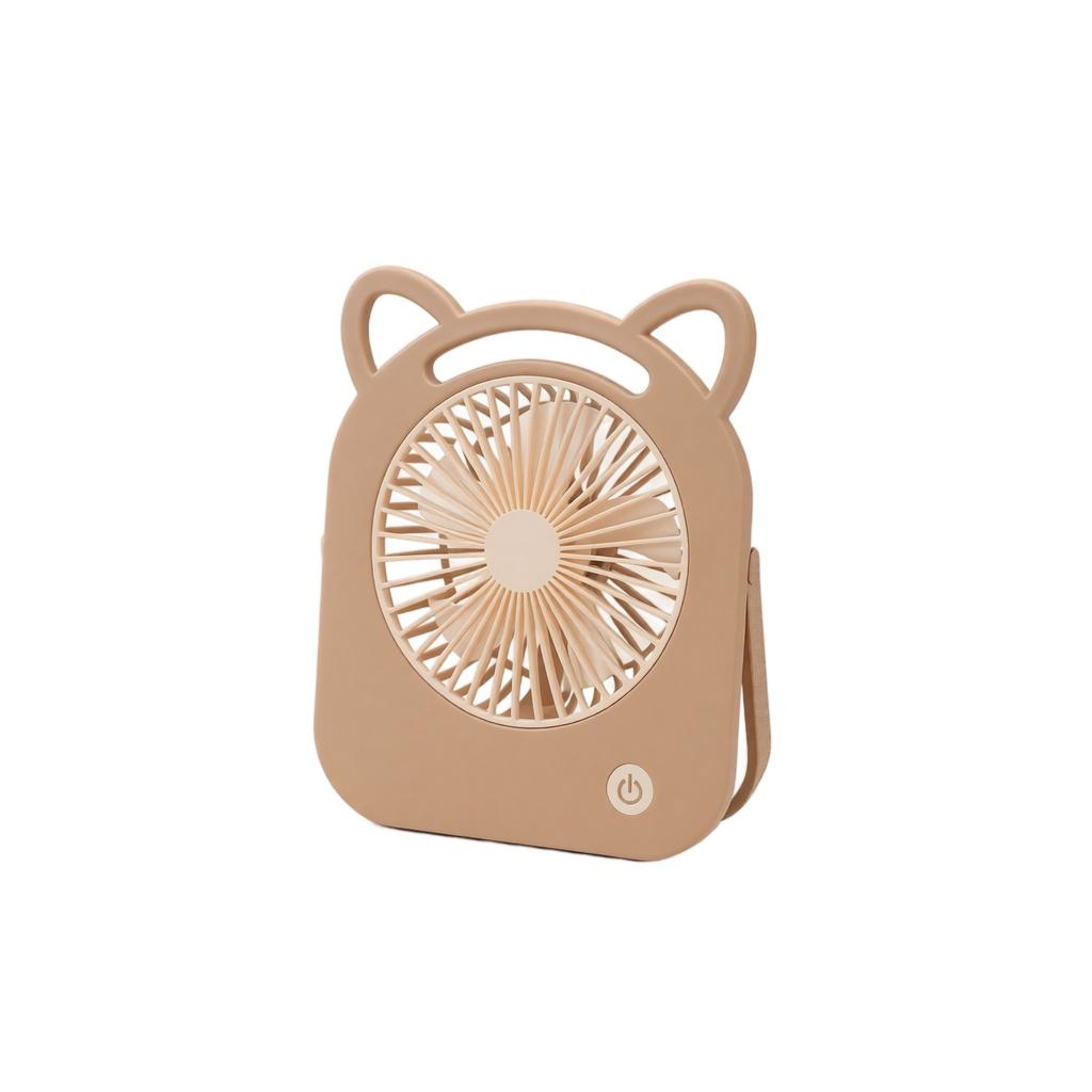 Portable Rechargeable Fan with Three Speed Settings for Desktop Handheld and Wall Mount Use Cute Cat Ear Design Compact Size USB Powered Fan