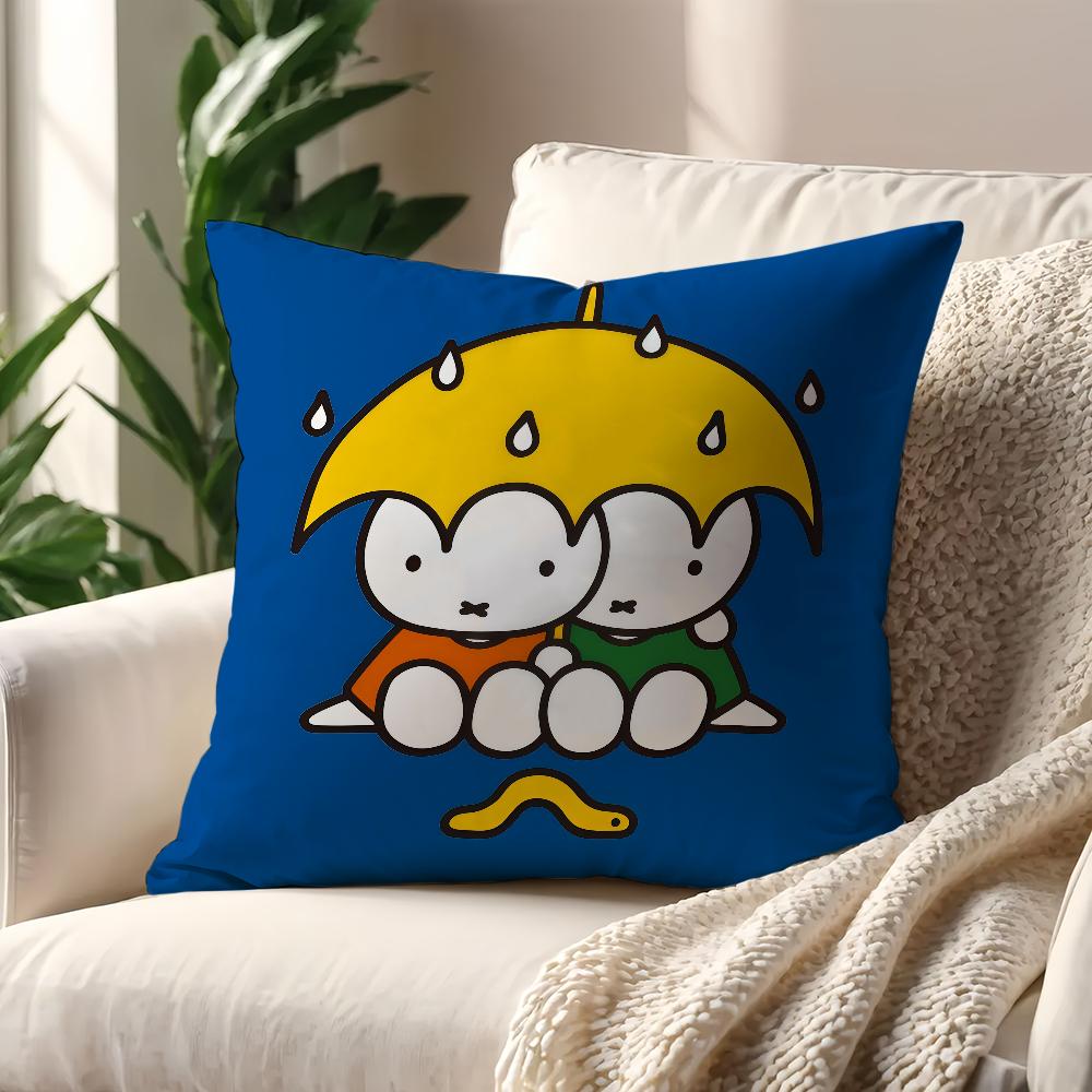 Kawaii MMiffy cushion cover For Pillow Printing Sofa Decoration Home Car Room Coffee Shop Office Nordic Simplicity