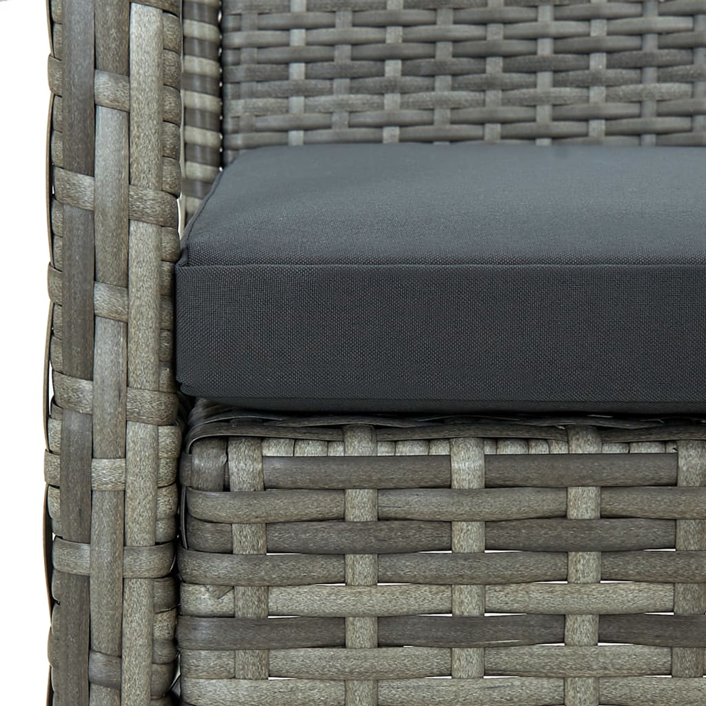 vidaXL Gartenstuhl mit Kissen Poly Rattan Grau