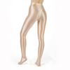 Womens Metallic Fake Two-Piece Tights High Waist Yoga Fitness Leggings