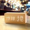 HANDUNYOU Деревянный цифровой будильник с температурой и влажностью