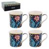 [A0734] - 'William Morris Collection' Gift Box Blue Pink - Compton (4 Mugs) - 85x85mm