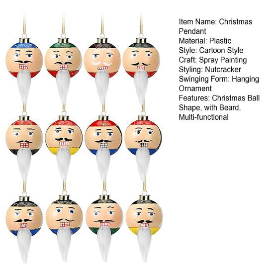 12Pcs/Set Christmas Ball Pendant Classic Color Scheme Bearded Man Ornament Christmas Decoration Festive Home Office Decor
