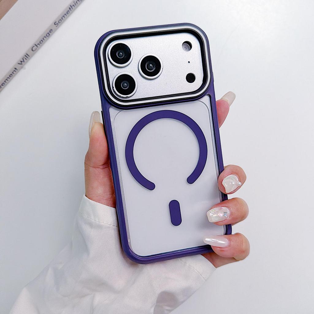 Магнитный прозрачный чехол Apple 17 Pro Max с ощущением кожи для iPhone 16/15 с мягким краем и защитой от падений.