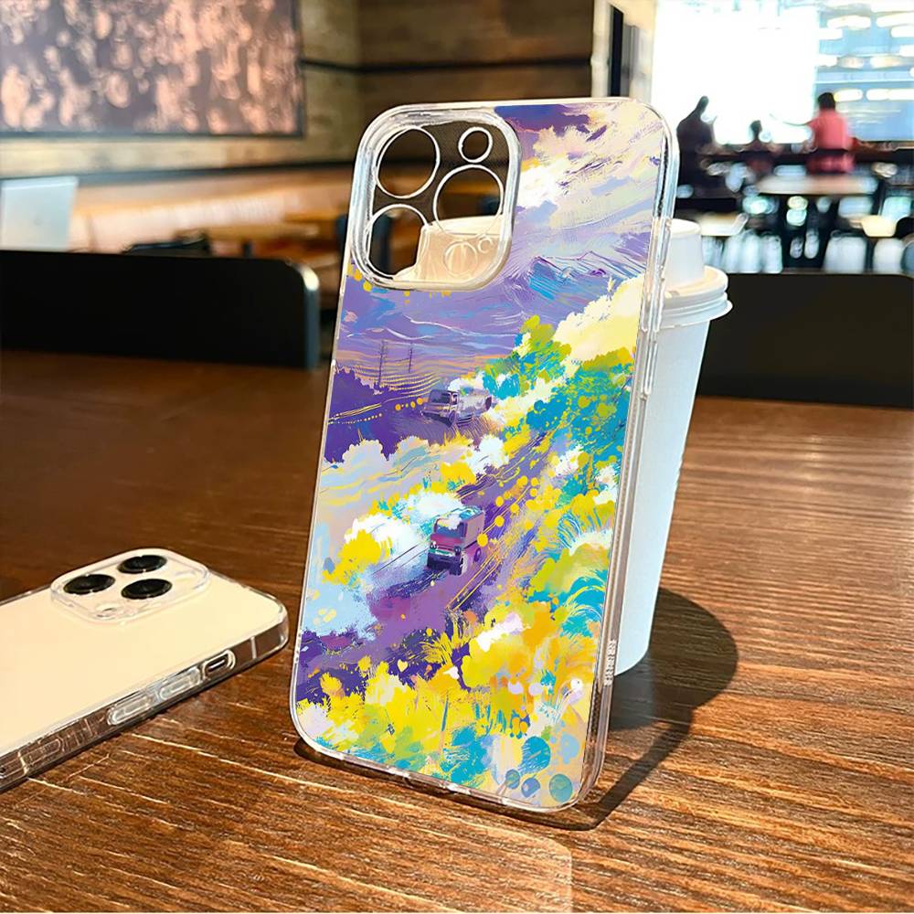 Чехол для телефона с рисунком для iPhone 17, 16, 15, 14, 13, 12, 11 Plus, Pro Max, Мягкий прозрачный чехол