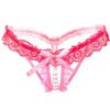ONE LIMITATION Sexy Panties with Ruffle Ribbon and PT019 Women's T-Back Pearls, (3. Pink)