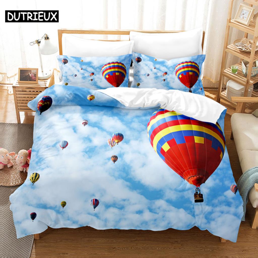 Комплект пододеяльников King Size 200x200 Покрывала Queen Full 3D Комплекты постельного белья Наволочки Постельное белье Односпальная Двуспальная кровать 220x240 Голубое небо