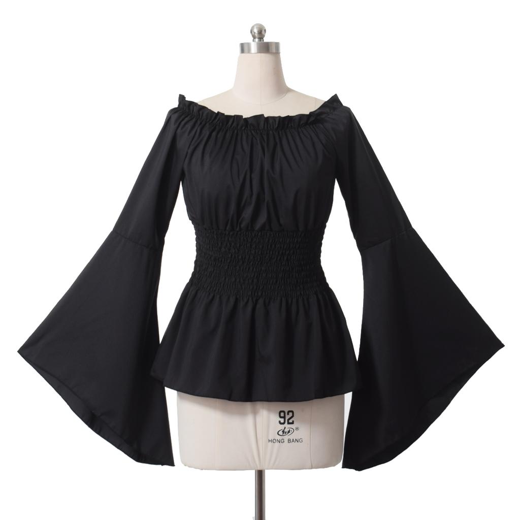 Пиратский костюм женский средневековый с открытыми плечами рукава сексуальный стимпанк корсет девка ренессанс блузка